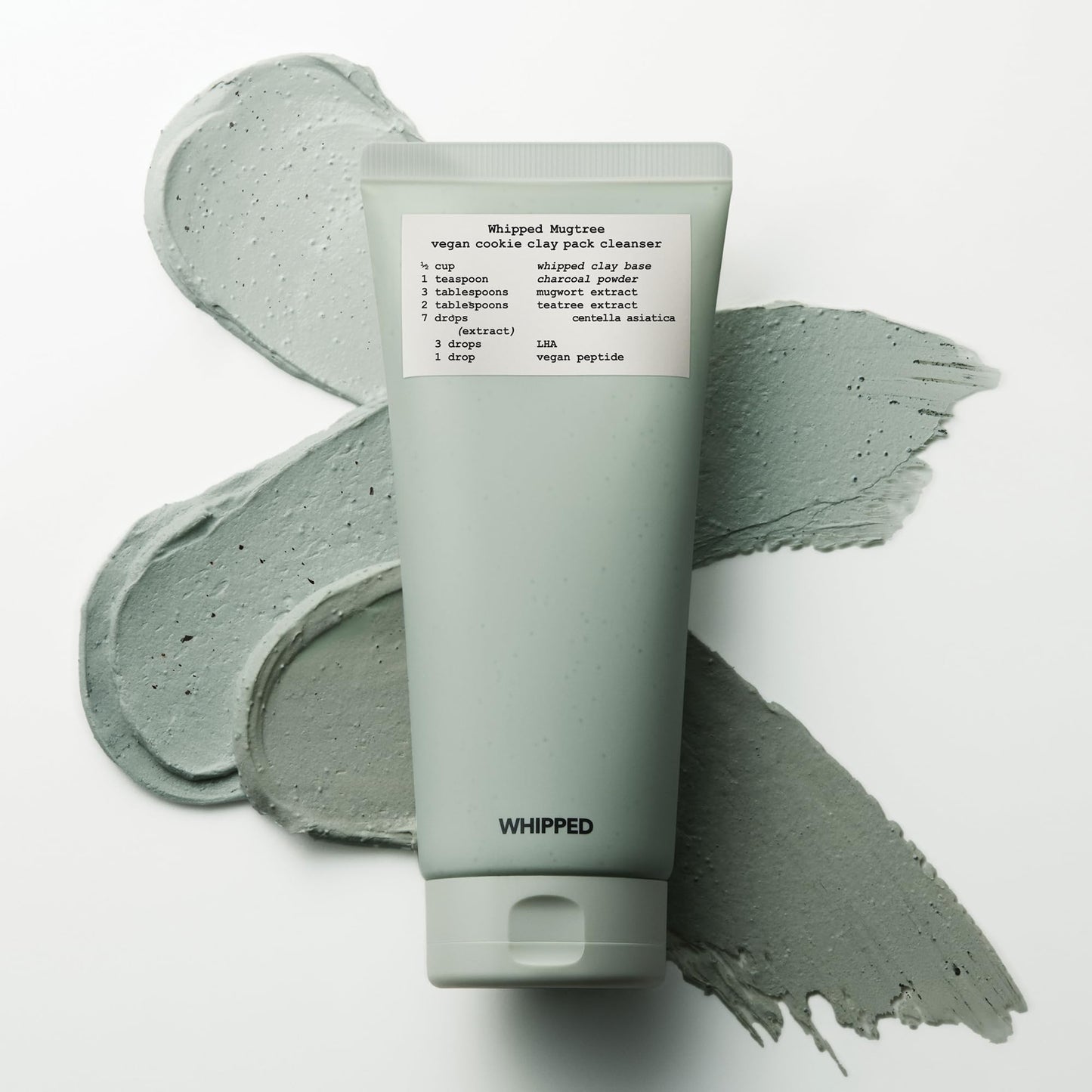 Whipped Korean Face Wash, Doubles as a Face Mask, Clay Charcoal, for Blackheads and Pores, A Deep Cleansing and Exfoliating, Peptide, Vegan Collagen