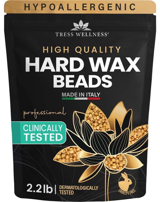 Tress Wellness Wax Beads - Dermatologically Tested - At-Home Kit for Bikini, Brazilian & Full Body - Unscented 2.2 lbs