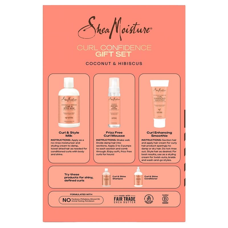 Coconut & Hibiscus Hair Care Bundle - Curl Enhancing Smoothie, Curl & Style Milk + Frizz-Free Mousse | 3-Piece Set