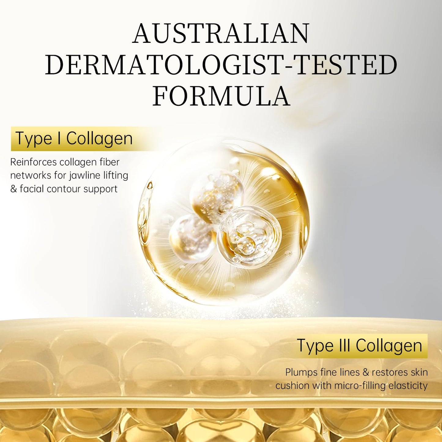 LACUES 60 Day Type I & III Collagen Face Serums,Anti-Aging Wrinkle,Daily Line Smoothing Skin Care Treatment for Fine Lines, Post-Acne Scars | 3% Squalane + jojoba oil, 60 Individual Capsules