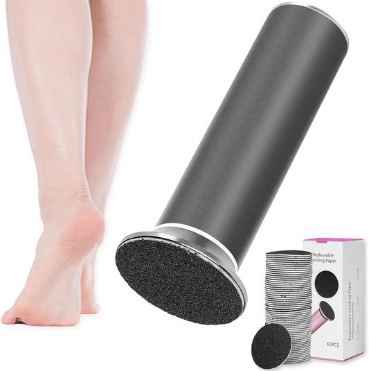 Professional Electric Foot File Callus Remover - Pedicure Tool with 60 Sandpaper Discs for Smooth Feet