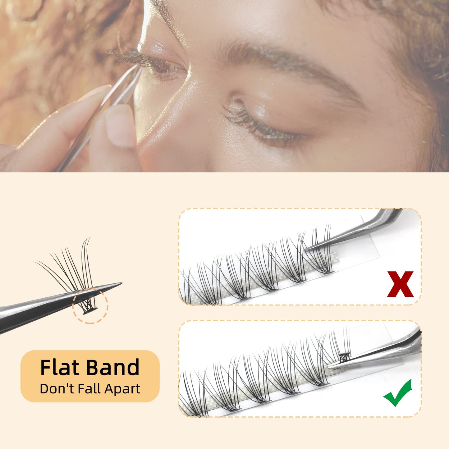 QUEWEL Lash Clusters 240Pcs Individual Lashes 10D 0.10C Curl 11mm Length DIY Lash Extension Soft False Eyelashes Wispy Cluster Lashes Easy to Create Natural Look At Home(10D-0.10C-11mm)