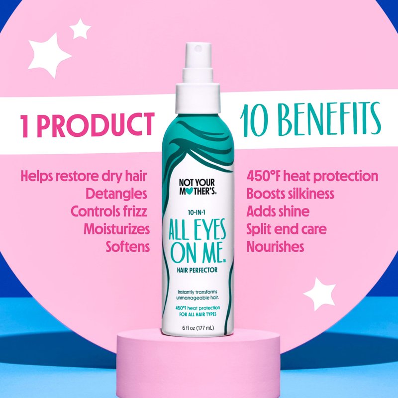 Not Your Mother's All Eyes On Me 10-In-1 Hair Perfector (3-Pack) - 6 fl oz - Heat Protectant for Hair - Moisturizing Detangler Spray and Frizz Control