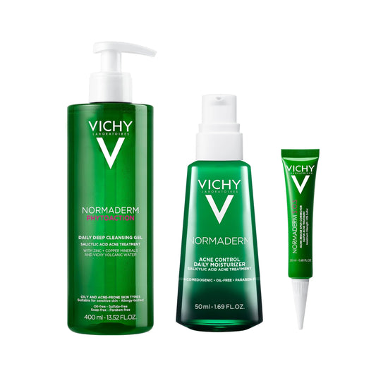 VICHY Normaderm Daily Acne Face Wash, Salicylic Acid Face Cleanser for Oily & Acne Prone Skin, Acne Cleanser that Clears Clogged Pores and Blackhead