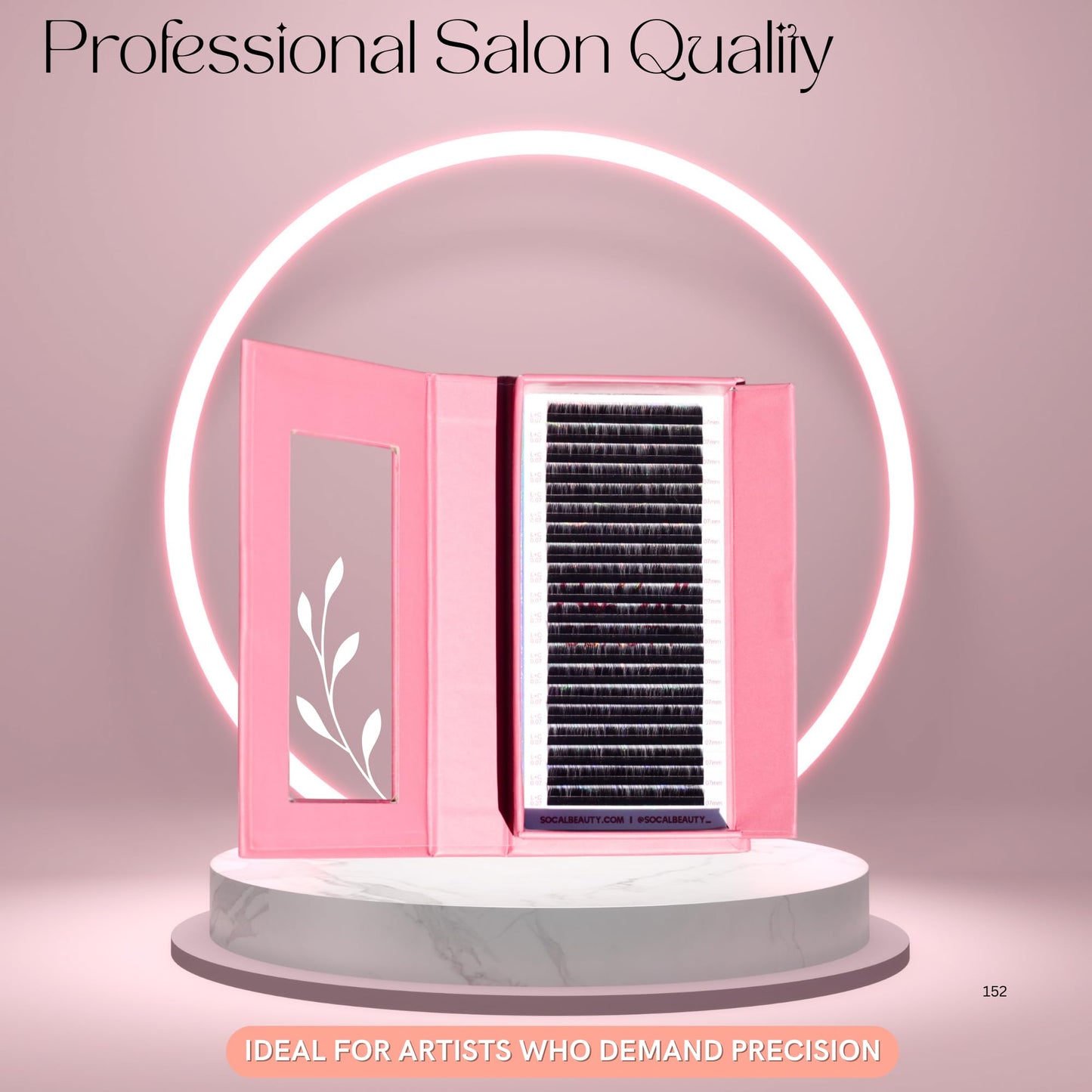 .07 Single Length Lash Trays by Socal Beauty – Faux Mink Eyelash Extensions, 20 Rows Per Tray, Color-Coded Curls (M, L+, C, CC, D from 4mm To 15mm), Aluminum Backing – Salon Quality Mink Eyelashes