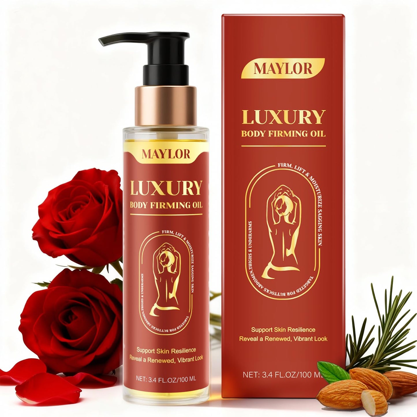 Body Firming Oil - Luxury Toning & Tightening Treatment for Crepey Skin - Hydrating, Nourishing Elixir to Improve Skin Texture & Elasticity - 100ml (1)