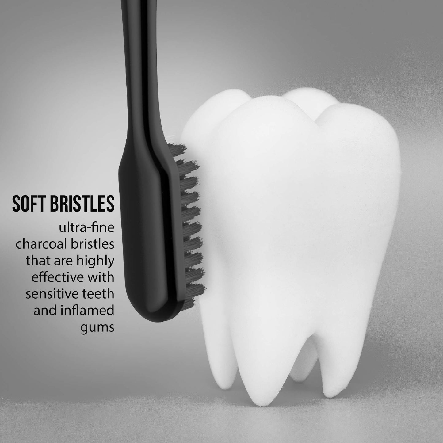 Soft Toothbrushes for Adults - Black Charcoal Toothbrush Ultra Soft for Sensitive Gums - Teeth Whitening Brush for Adults & Children [Extra Family Pack] Super Soft Tip Bristles