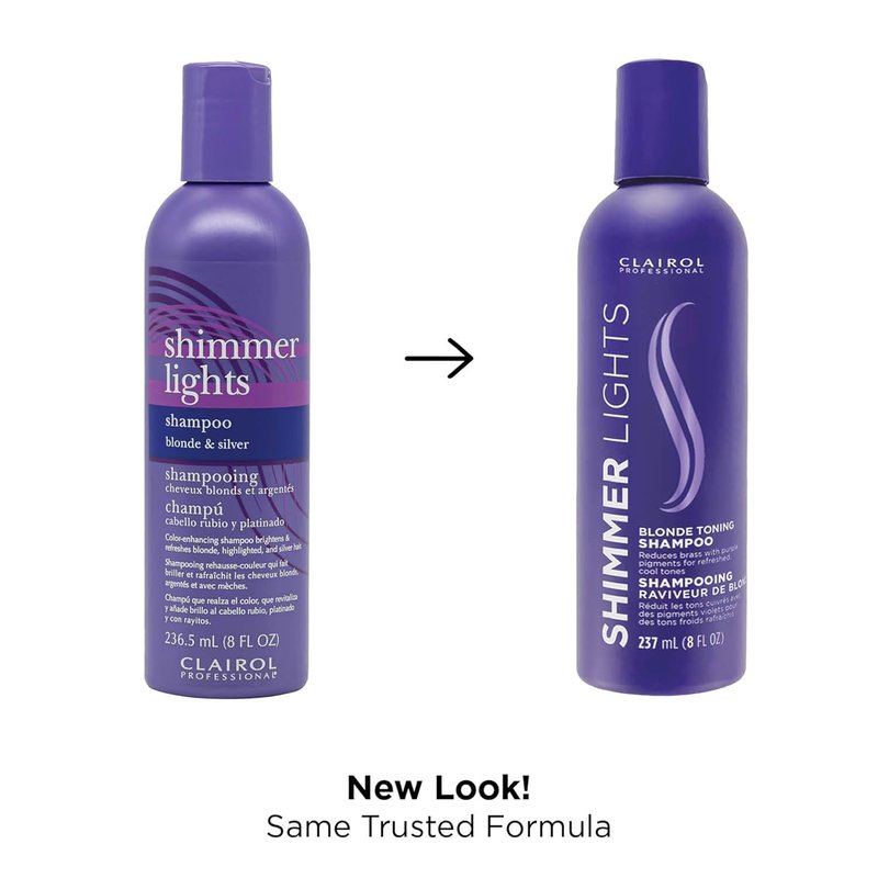 Clairol Professional Shimmer Lights Purple Shampoo - Neutralizes Brass & Yellow Tones | For Blonde, Silver & Gray Hair