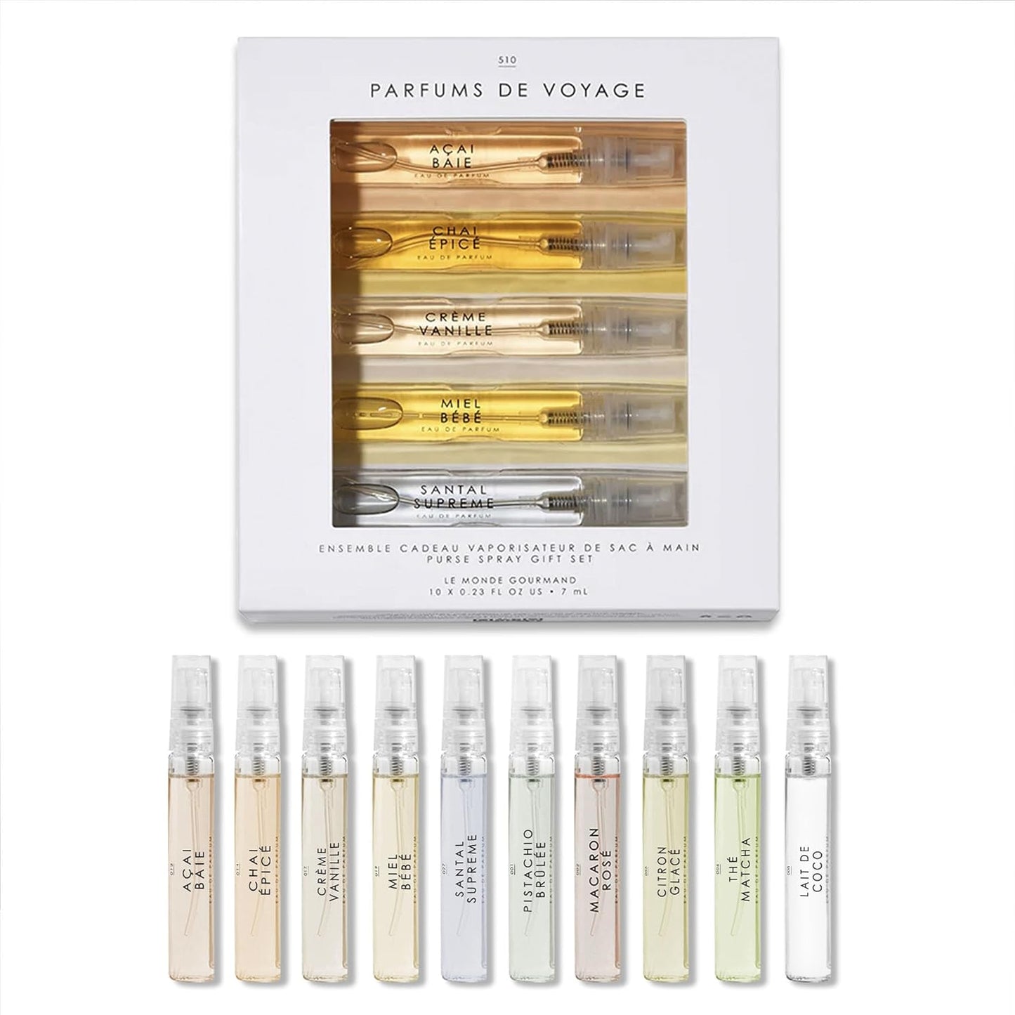 Le Monde Gourmand Travel Perfume Discovery Set - 10 Purse Sprays, 0.23 fl oz Each