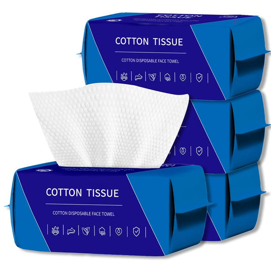 600 Count Disposable Face Towel, Dual-Textured Clean Wipes – Dry/Wet Use, Ultra-Soft Facial Towels, Lint-Free Face Towel Disposable for Women Cleansing, Makeup, Travel