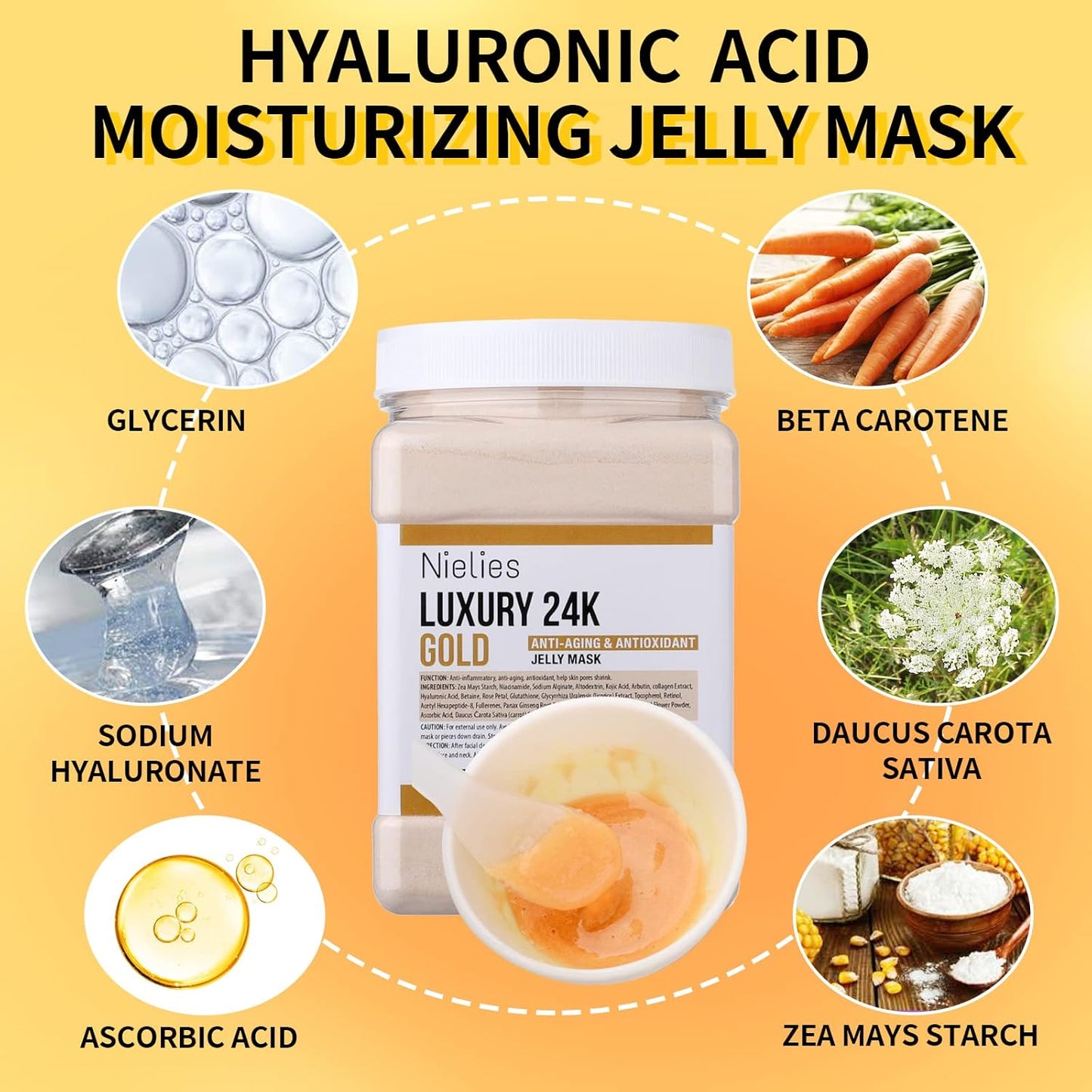 24K Tea Tree Jelly Face Mask - Hydrating, Anti-Aging & Nourishing | Professional Hydrojelly Mask Powder