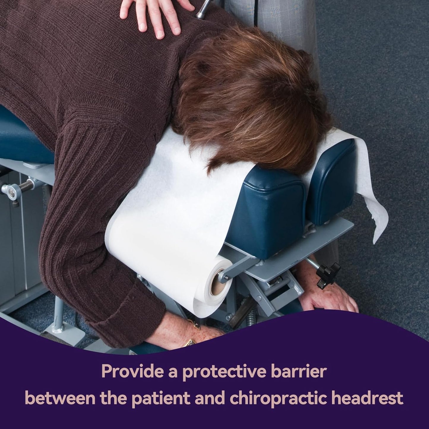 Headrest Rolls - 8.5" x 125' White Crepe Disposable Face Cradle Spool for Medical & Chiropractic Use
