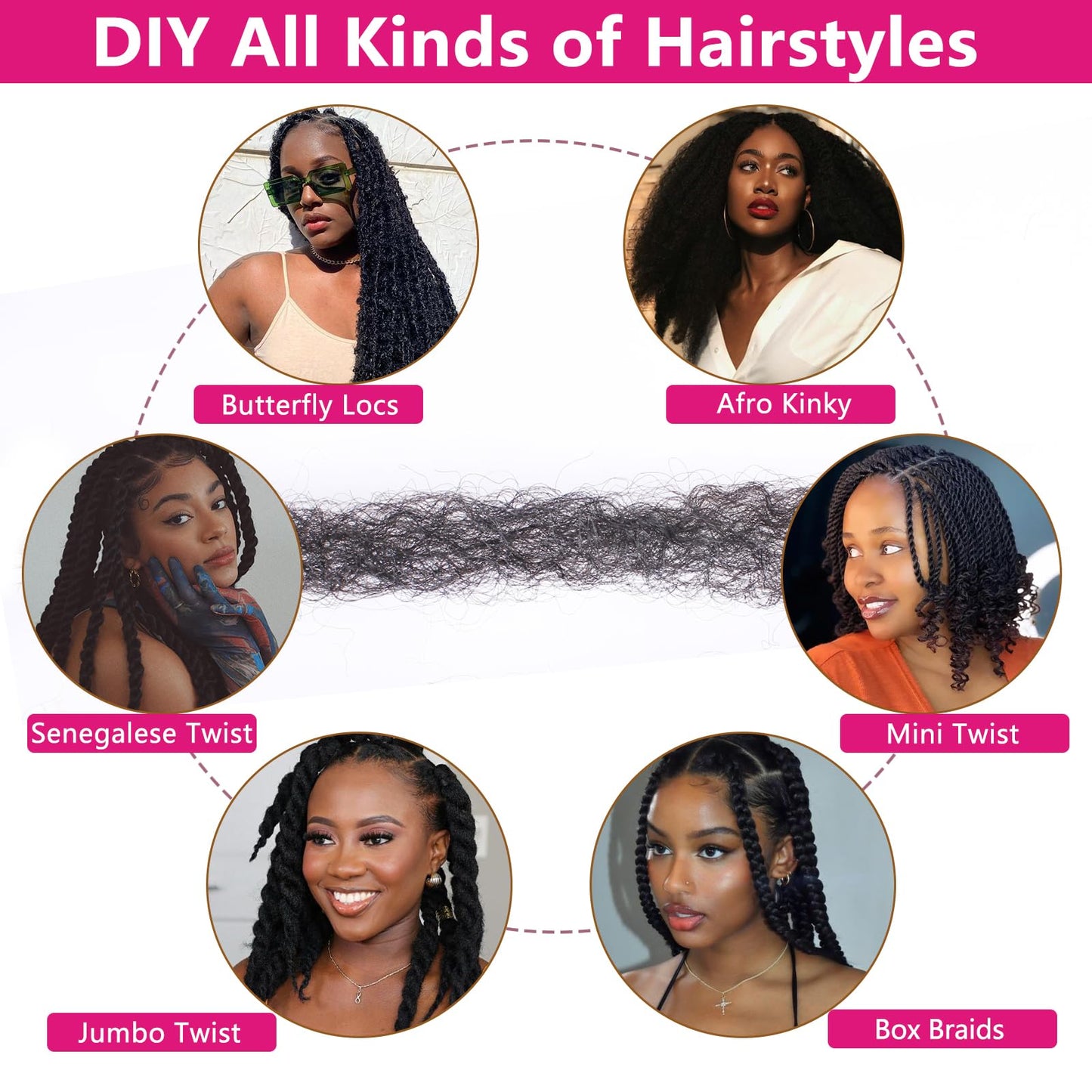 RuiYok 30 Inch Marley Twist Braiding Hair Ombre Brown Marley Hair Crochet Braids 8 Packs Pre-Separated Springy Afro Kinky Twist Hair for Black Women Long Braiding Hair for Crochet Locs Braids T30#