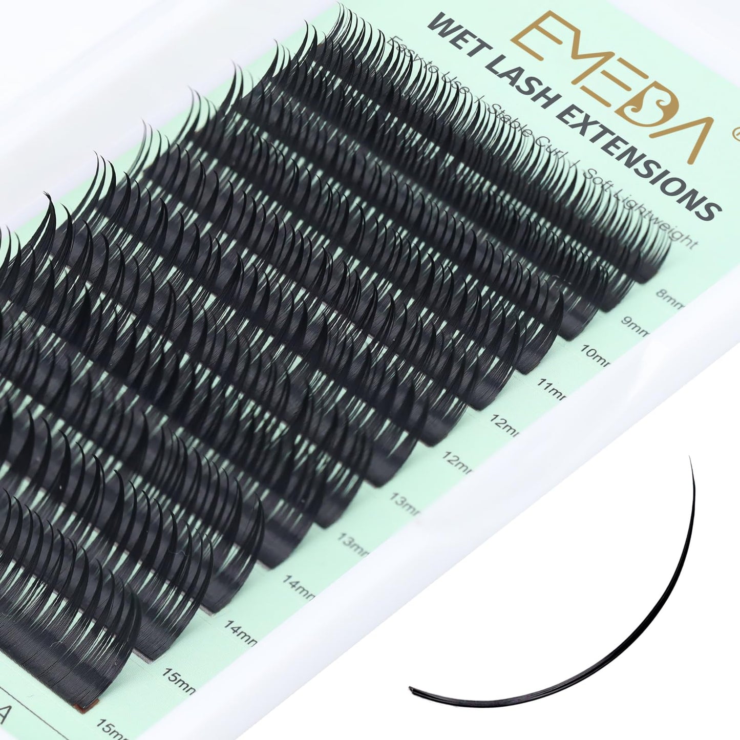 EMEDA Lash Spikes Wet Eyelash Extension Premade Spire Manga Individual Lashes 0.07 D Curl Wet Comic Lash Clusters DIY Anime Lash Extensions Super Matte (0.07 D Curl Mix 8-15mm)