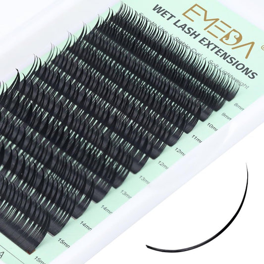EMEDA Lash Spikes Wet Eyelash Extension Premade Spire Manga Individual Lashes 0.07 D Curl Wet Comic Lash Clusters DIY Anime Lash Extensions Super Matte (0.07 D Curl Mix 8-15mm)