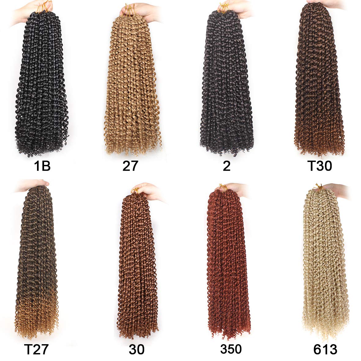 Leeven 7 Packs 24 Inch Copper Red Passion Twist Hair for Butterfly Locs Long Bohemian 350# Water Wave Passion Twists Crochet Braiding Hair 18 Strands/Pack Hot Water Setting Synthetic Braids Hair