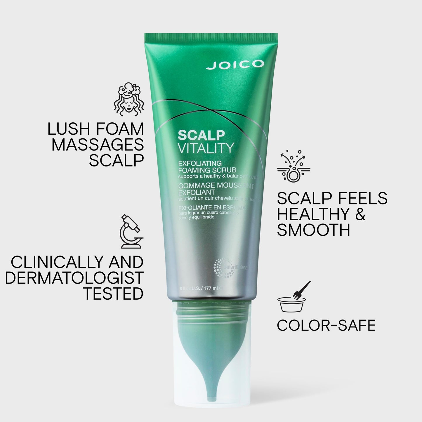 Joico Scalp Vitality Exfoliating Foaming Scrub| Healthy & Balanced Scalp| 6 Fl Oz