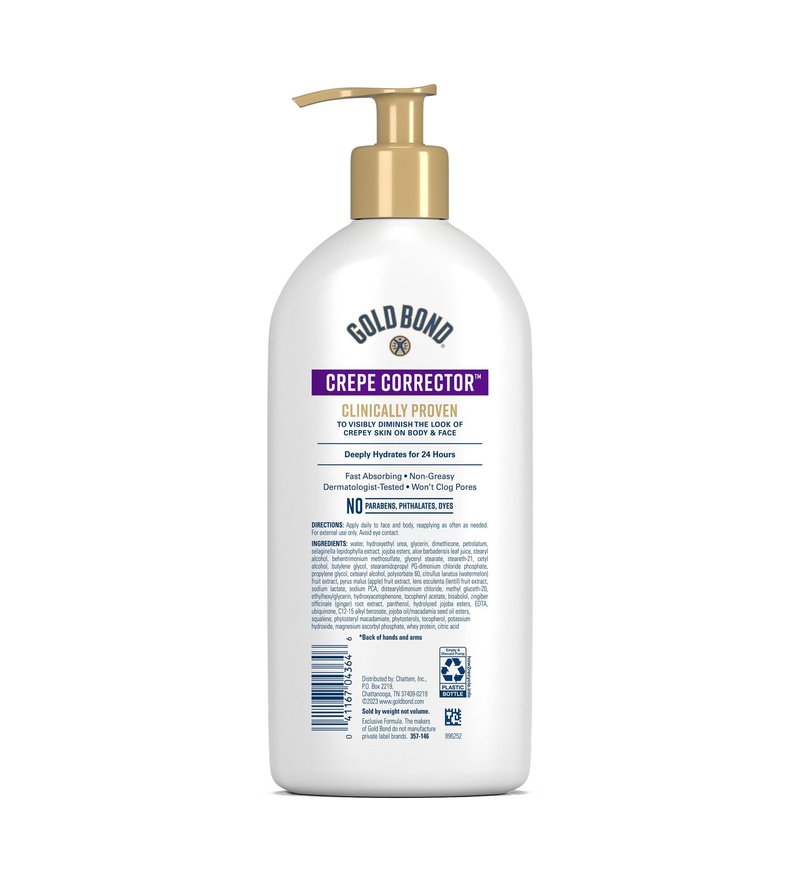 Gold Bond Age Renew Crepe Corrector Body Lotion, Improves & Tightens Crepey Skin, Replenishing & Smoothing Moisturizer, 24-HR Hydration, Hypoallergenic, Dermatologist-Tested, 14 Oz