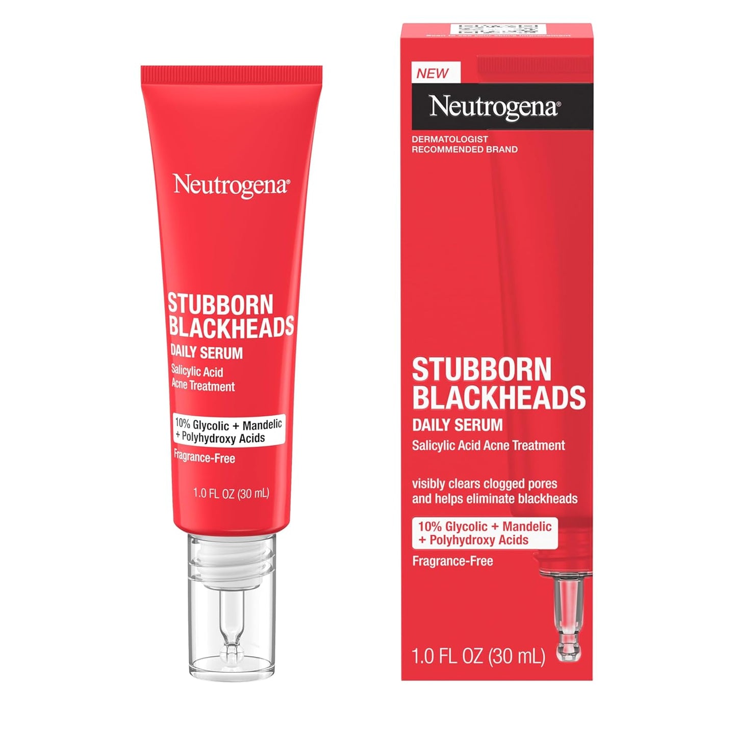 Neutrogena Acne Facial Serum - Daily Treatment with Salicylic & Glycolic Acids | 1 fl. oz for Clear Skin