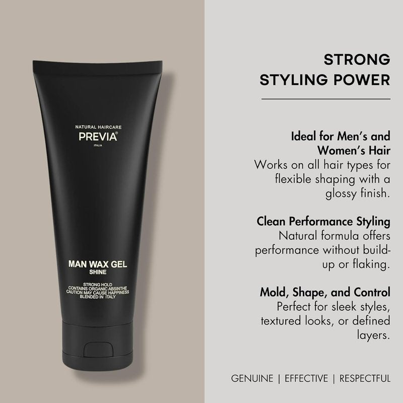 Shine Wax Hair Gel for Men & Women - Natural Molding Styling Gel for Strong Hold & Gloss | 200ml