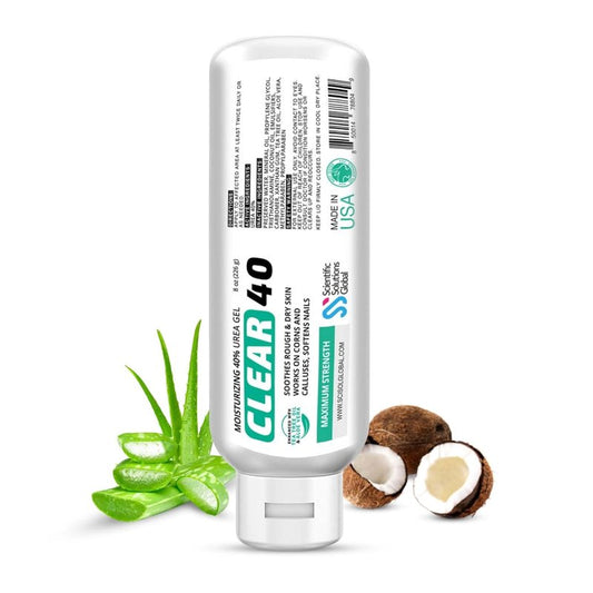 Urea Gel 40% with Tea Tree & Coconut Oil - Intensive Moisturizing Exfoliating Gel for Dry Skin | 8 oz