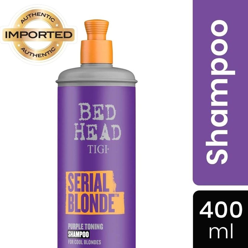 Bed Head by TIGI Purple Toning Shampoo - Neutralizes Brass Tones for Cool Blondes | Sulfate-Free, 13.53 fl oz