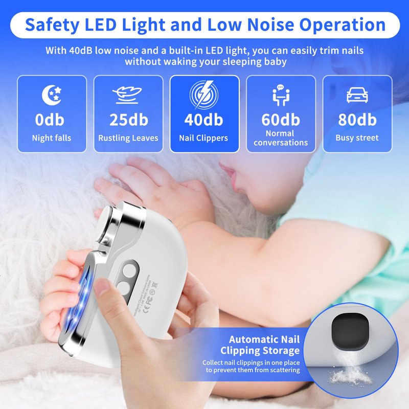 Automatic Electric Nail Clipper, 2025 New Electric Nail Clippers for Seniors with LED Light & 2 Speeds
