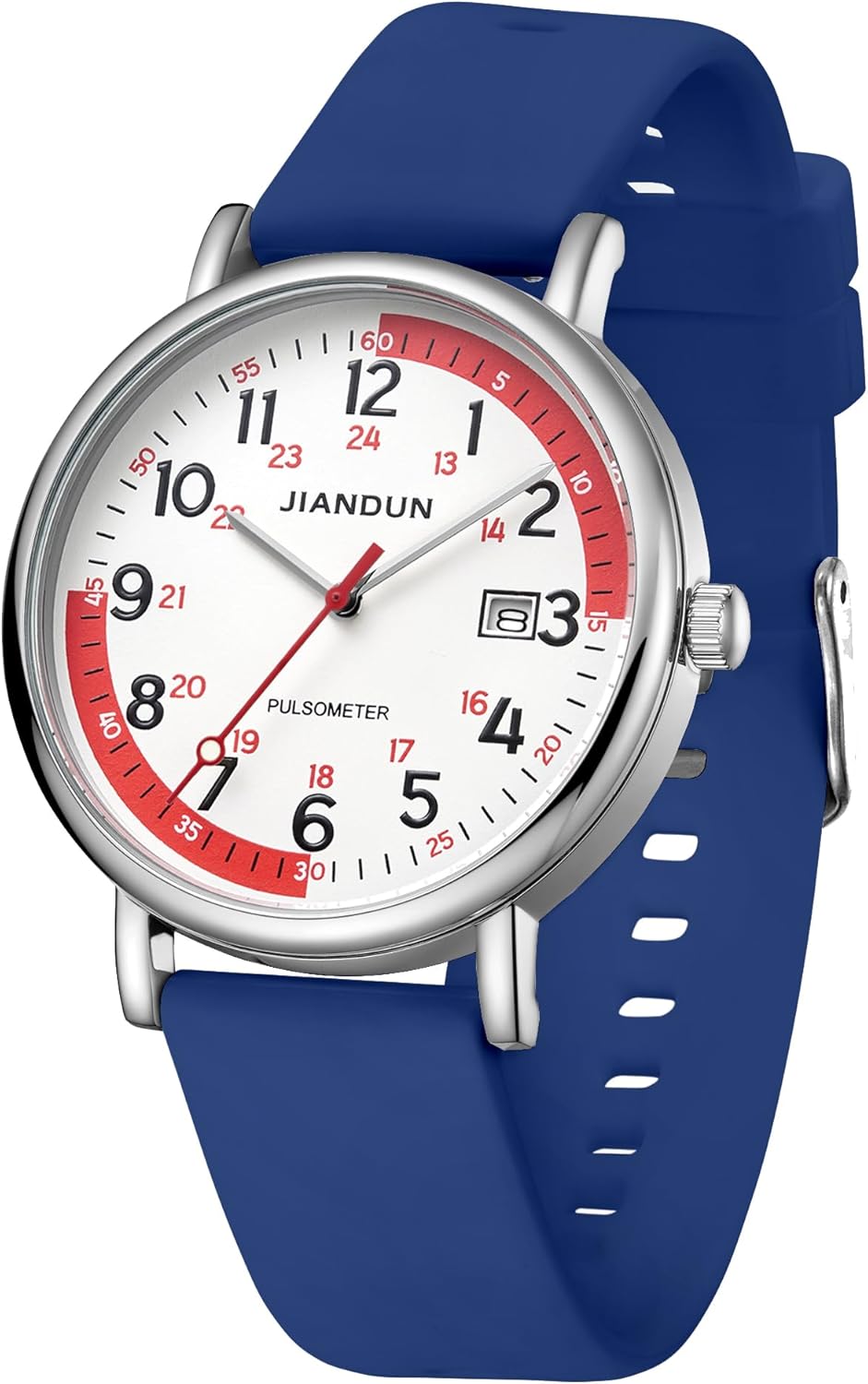 JIANDUN Waterproof Nurse Watch for Medical,Professionals,Students,Women Men, 24 Hour with Second Hand, Military Time Easy to Read Dial