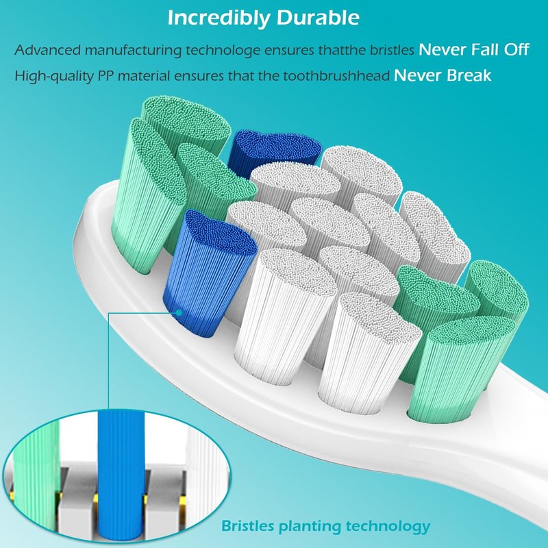 SEEREIN Compatible with Philips sonicare Replacement Heads, Fit Philips Sonicare Toothbrush Heads, Phillips Sonicare Replacement Brush Head C2 C1 G2 W W2 A3 G3 W3 DiamondClean 4100 6100, 10 Pack