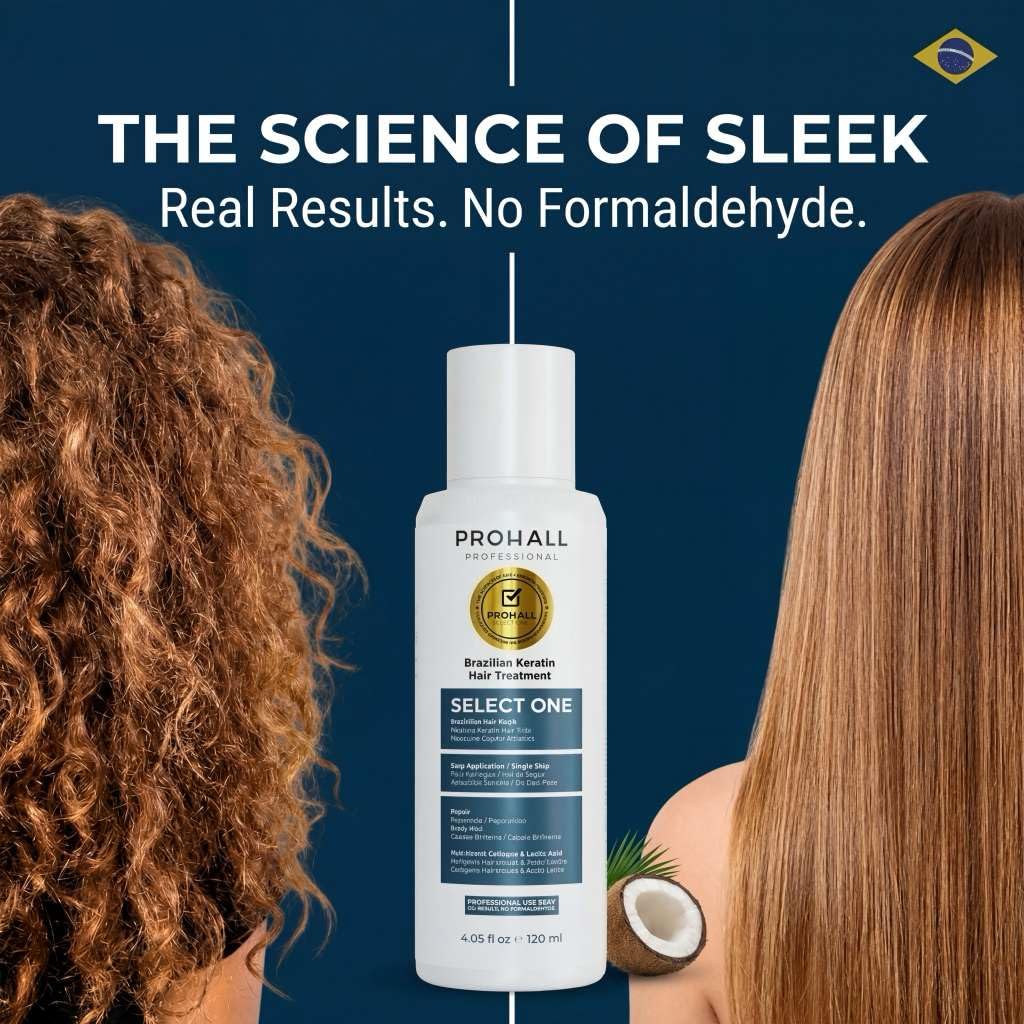 Brazilian Keratin Treatment Blowout Complex-PROHALL SELECT ONE -Formaldehyde Free Keratin Hair Treatment at Home-Queratina Brasileña Keratina Para Alisar el Pelo Sin Formol