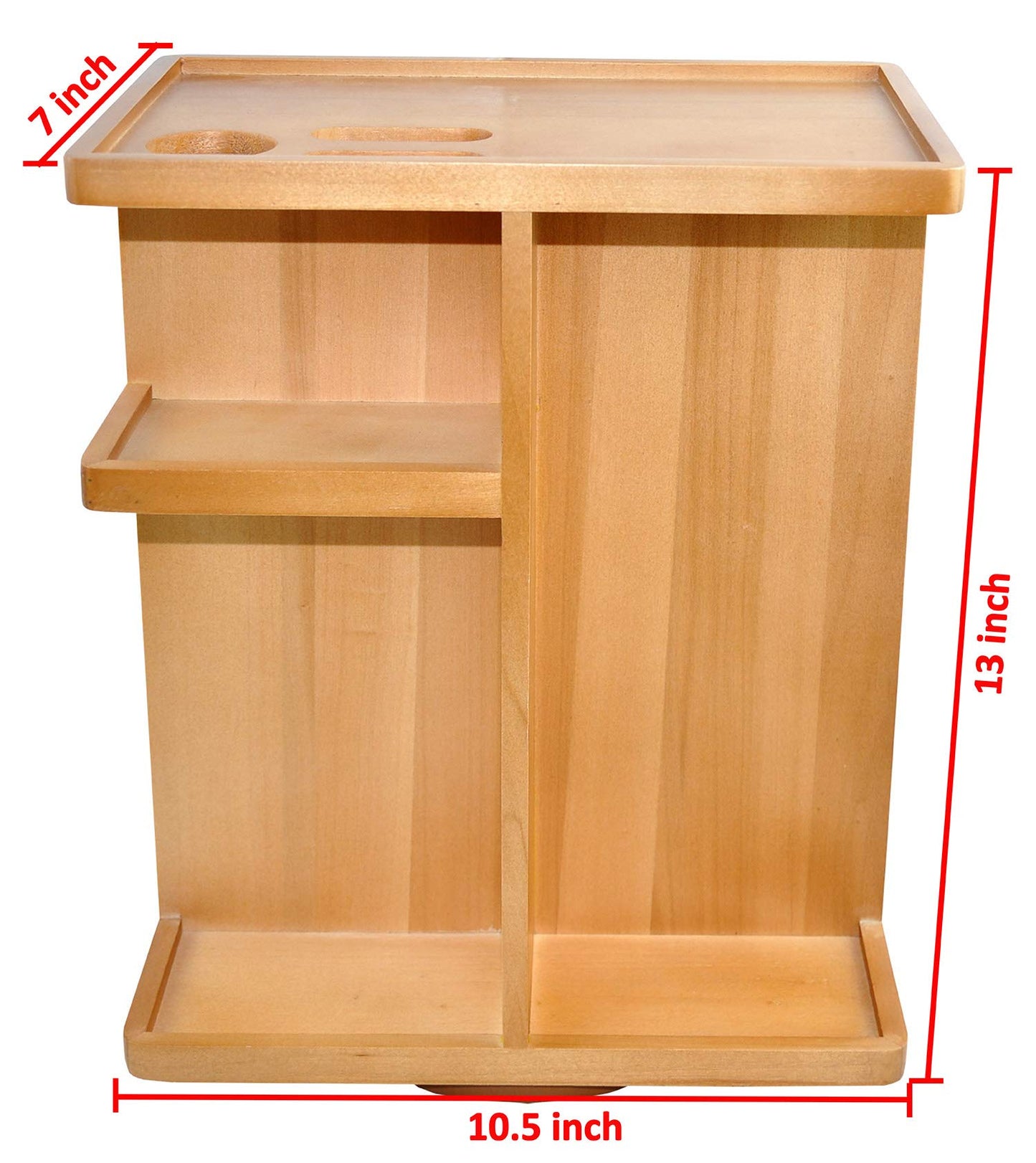 Spiretro Rotating Cosmetic Modular Organizer, Multi-Function Storage, 360 degree Carousel for Makeup, Toiletries, Vanity, Desk, Countertop, Bedroom, Closet, Solid Natural Wood with Acacia Brown