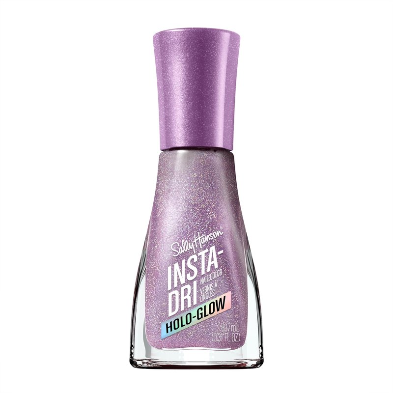 Sally Hansen Insta-Dri Holo-Glow Nail Polish | Quick Dry, Long Lasting, Streak-Free Shine | Semi-Opaque, Shimmery | 102 Lustrous Lilac | Hologrpahic Purple Nail Color