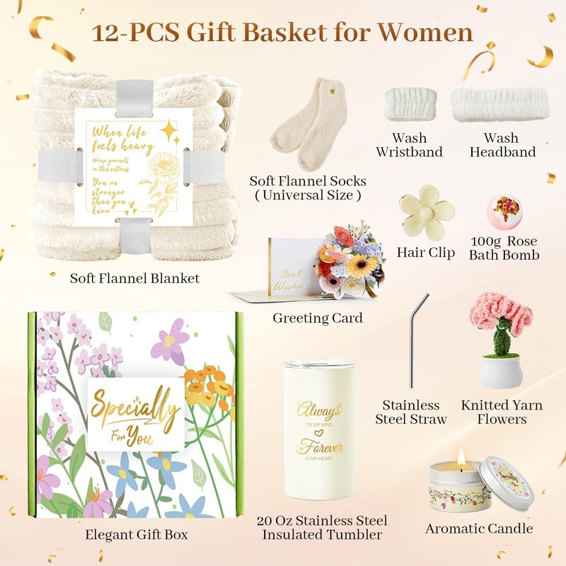 Unique Mother's Day Gifts | Relaxing Spa Gift Basket for Mom, Wife, Grandma - Thoughtful Care Package