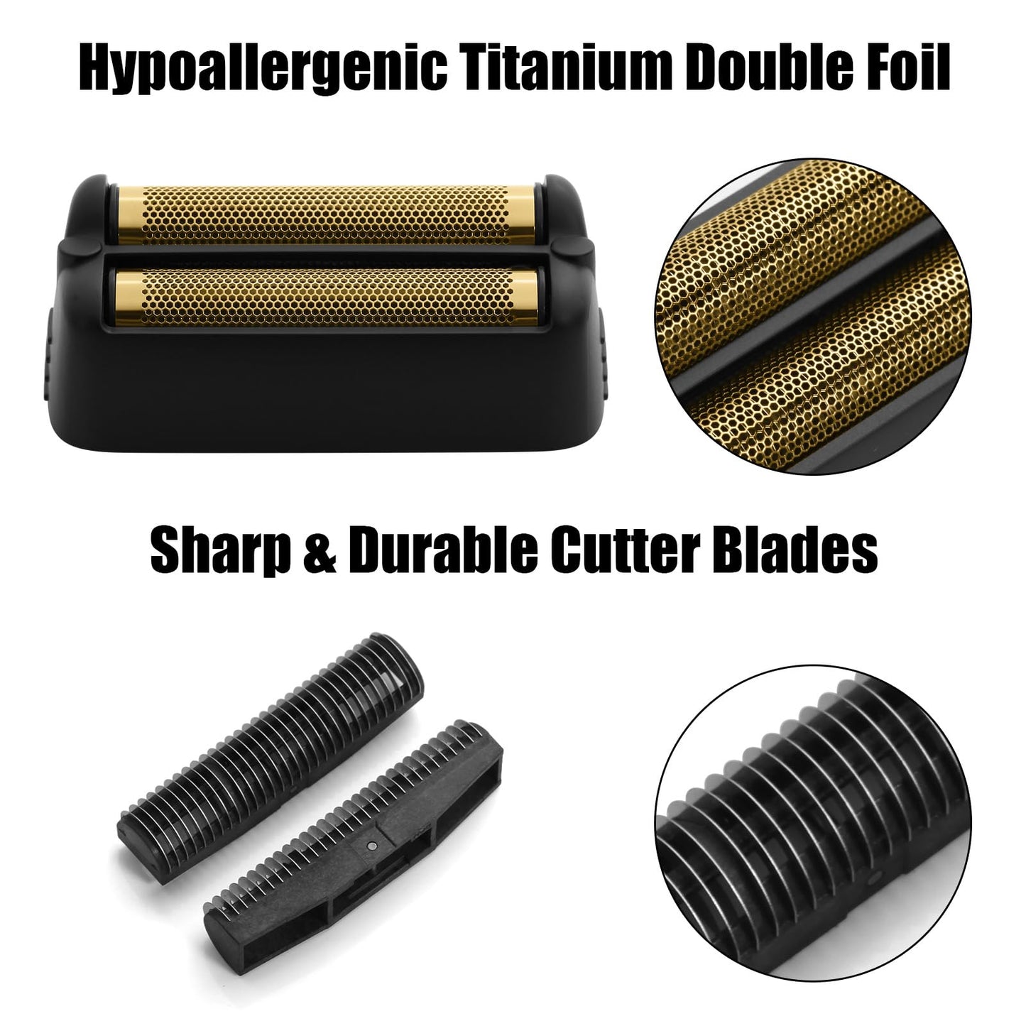 Replacement Foil and Cutters compatible with BaBylissPRO FXONE Double Foil Stick Shaver