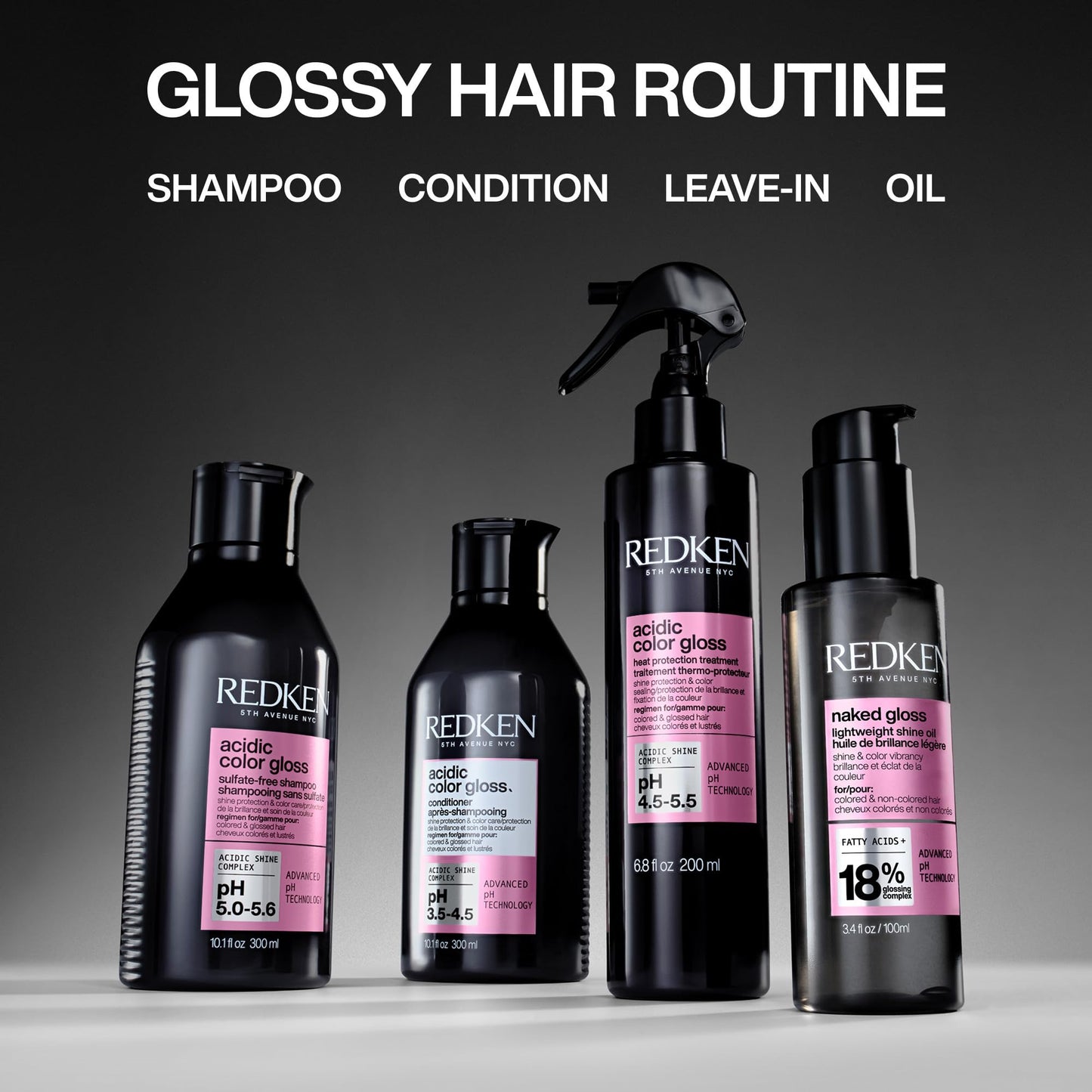 Redken Acidic Color Gloss Sulfate-Free Shampoo - Protects Vibrancy, Salon-Grade Hair Shine, For Color-Treated Hair, 10.1 Fl Oz