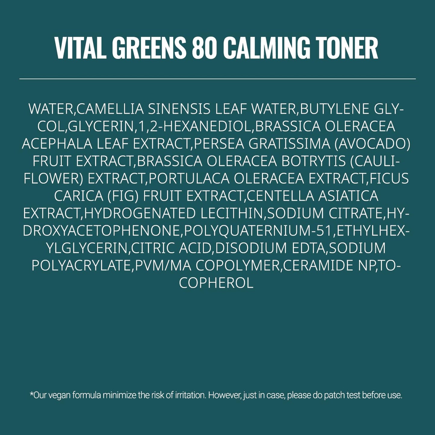 ASNO Vital Greens Calming Toner 300ml - Genderless Vegan Soothing Care for Acne, Pimple, Redness, Sensitive Skin, Superfood 80% + Ceramide, Hydrating Daily Facial Toner, Korean Skin Care