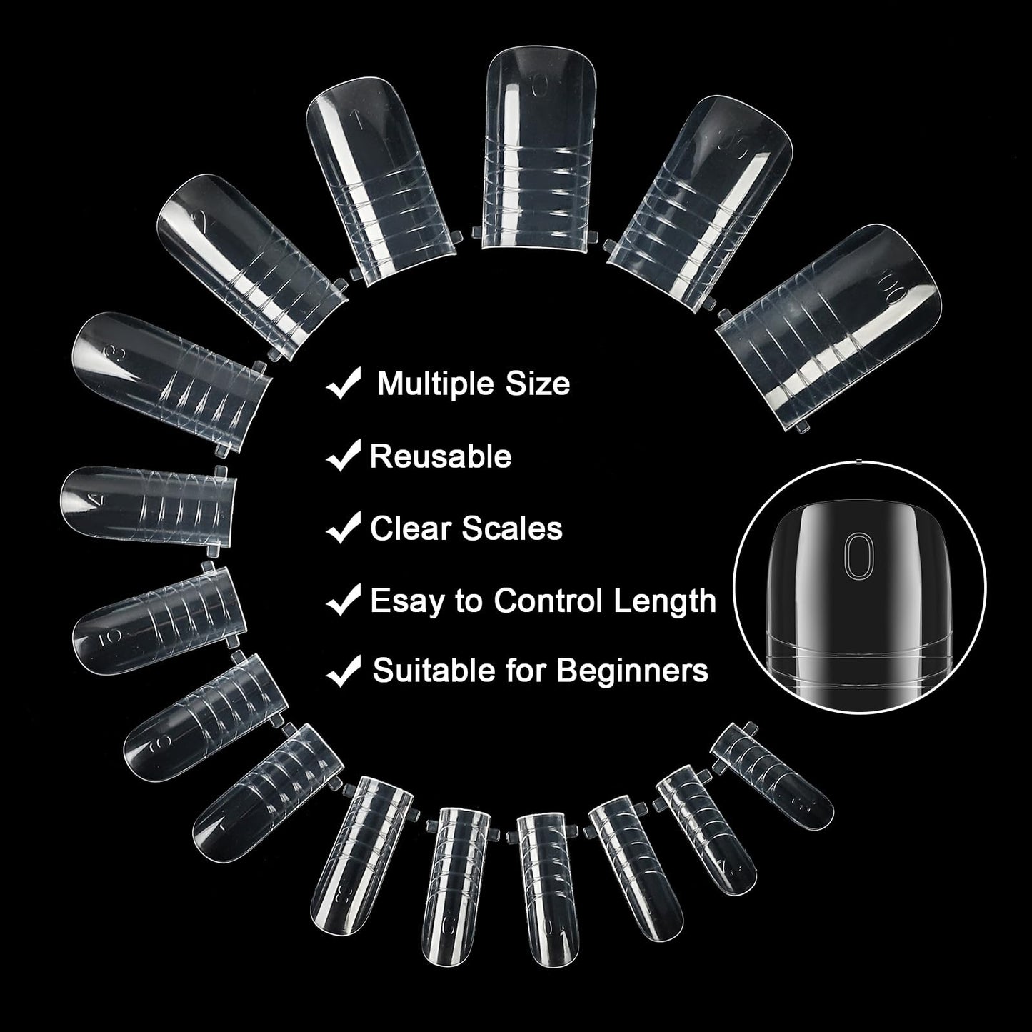 160 Pcs Toe Dual Nail Forms for Poly Gel & Builder Gel Toenail Extension - 16 Sizes Reusable Full Cover Square Toenails Molds - Professional Pedicure Nail Tips for Salon & DIY at Home