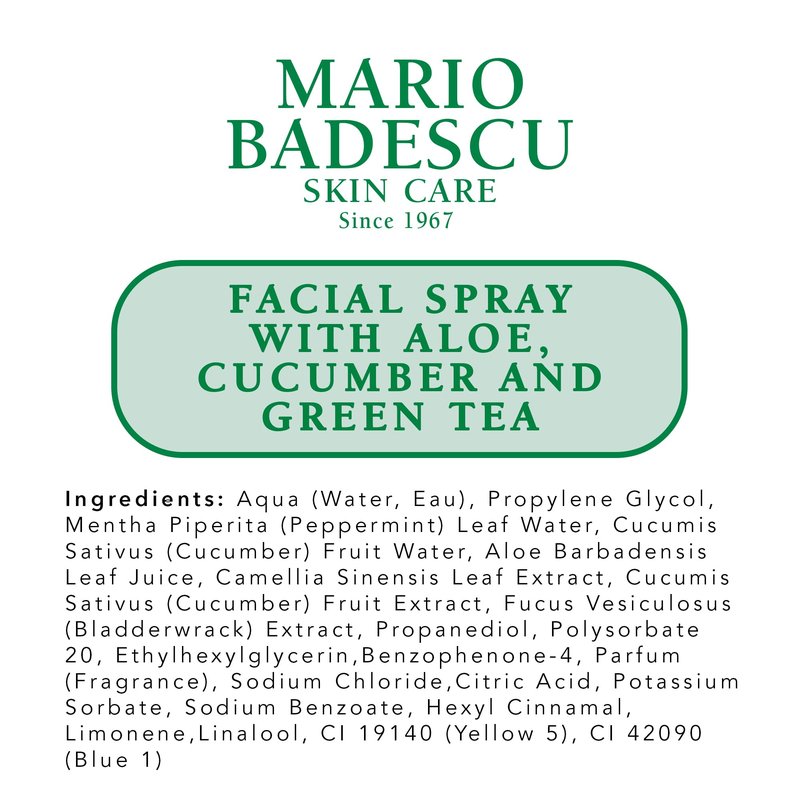 Mario Badescu Facial Spray with Aloe, Cucumber and Green Tea for All Skin Types | Face Mist that Hydrates & Invigorates | 4 FL OZ & 2 FL OZ Combo