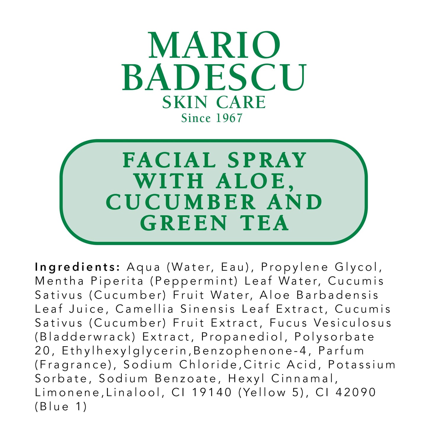 Mario Badescu Facial Spray with Aloe, Cucumber and Green Tea for All Skin Types | Face Mist that Hydrates & Invigorates | 4 FL OZ & 2 FL OZ Combo