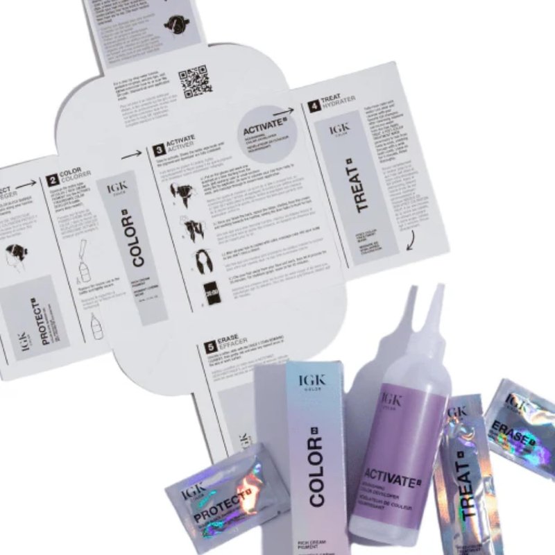 IGK Permanent Hair Dye Color Kit - 9NA Surf Club Light Cool Blonde | 100% Gray Coverage, Ammonia-Free, Shine Boosting