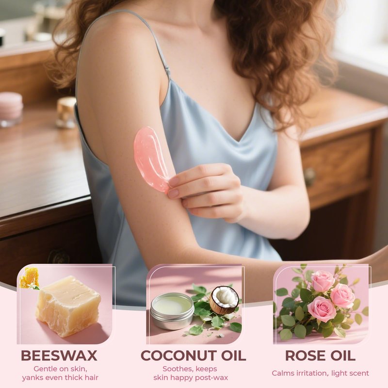 Auperwel Wax Beads for Hair Removal for Brazilian, Eyebrow Waxing 2.5LB with 20 Spatulas, Hard Wax Beads for Hair Removal (300g/10.5oz) with10pcs Applicators, At Home Waxing Beads for Face, Eyebrow
