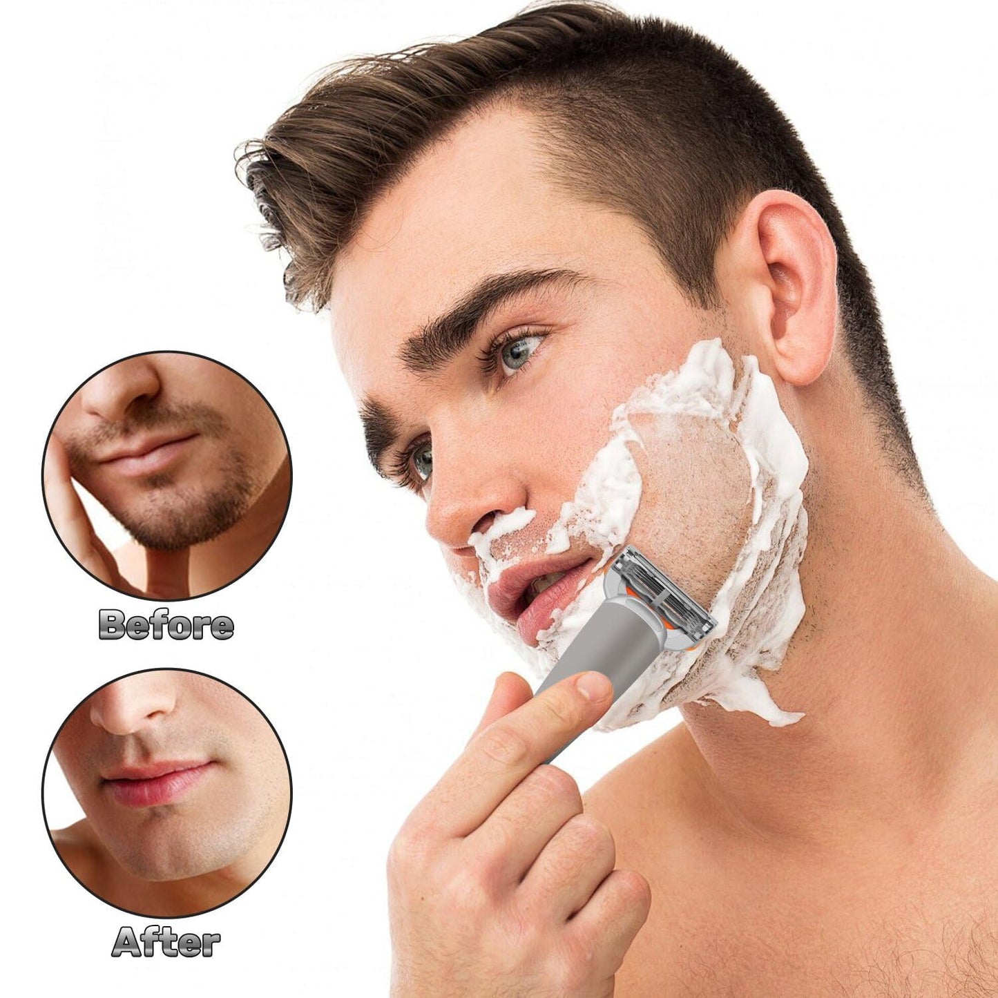 24 Pack Razor Blade Refills Compatible with Fusion 5 Razor – 5-Layer Precision Anti-Friction Blades for Manual Wet Shaving – Pivoting Head Design for Smooth, Close & Comfortable Shave