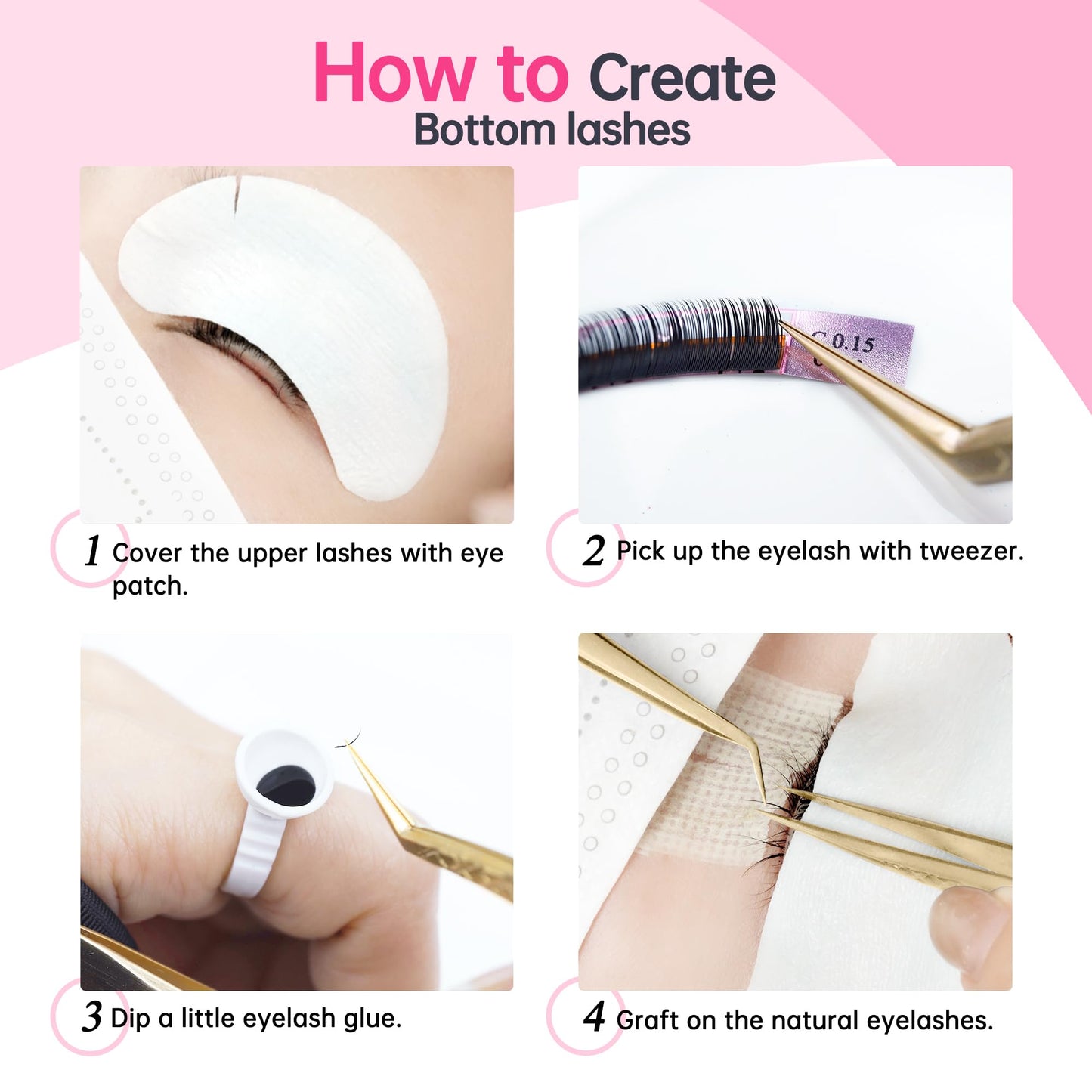 Beauty7 Mixed Volume Under Bottom Lower Individual False Eyelash Extension Tray Matte Synthetic Mink Curl J 0.1mm Thickness 5/6/7mm Length