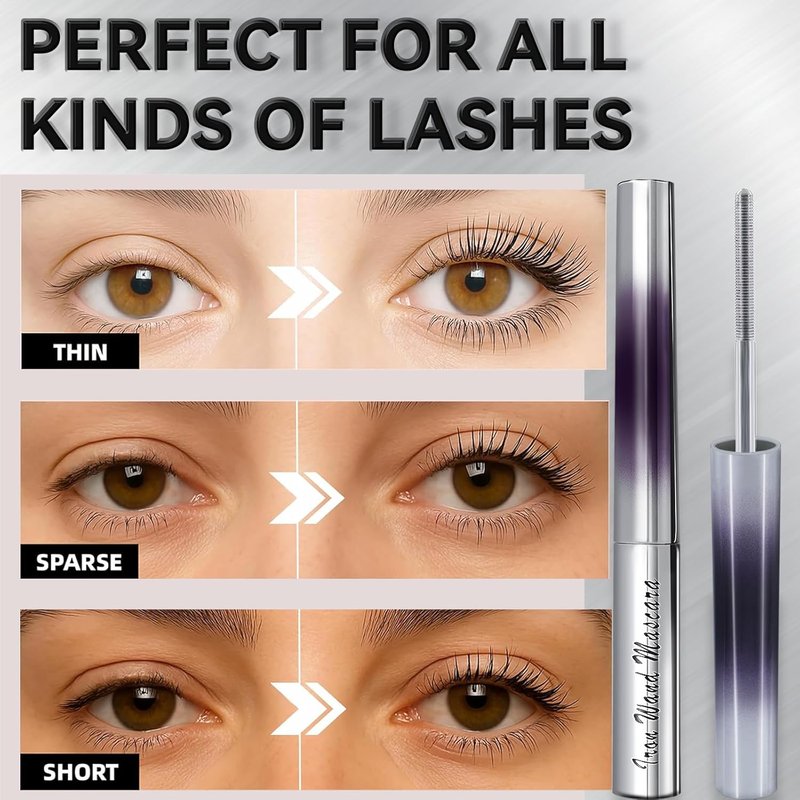 3D Curling Iron Wand Mascara - Waterproof, Long-Lasting, Smudge-Proof Formula | Thick, Clear Eyelashes (1 Pc)