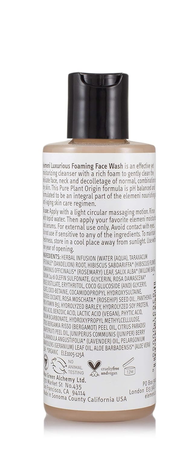 Luxurious Foaming Face Wash - Gentle pH Balanced Cleanser with Lactic Acid | 4.2 Fl Oz Bottle