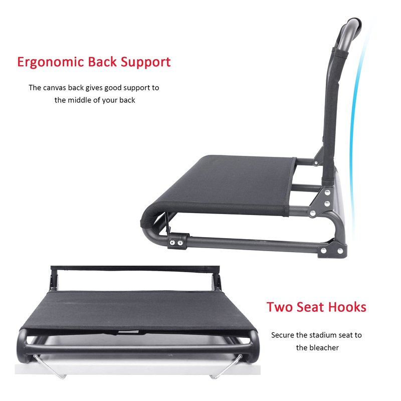 SUNNYFEEL Stadium Seats with Back Support for Football Games, 20" Wide Bleacher Seat with Backrest for Sport Events, Portable Chairs for Kayak, Ground Chair for Concert