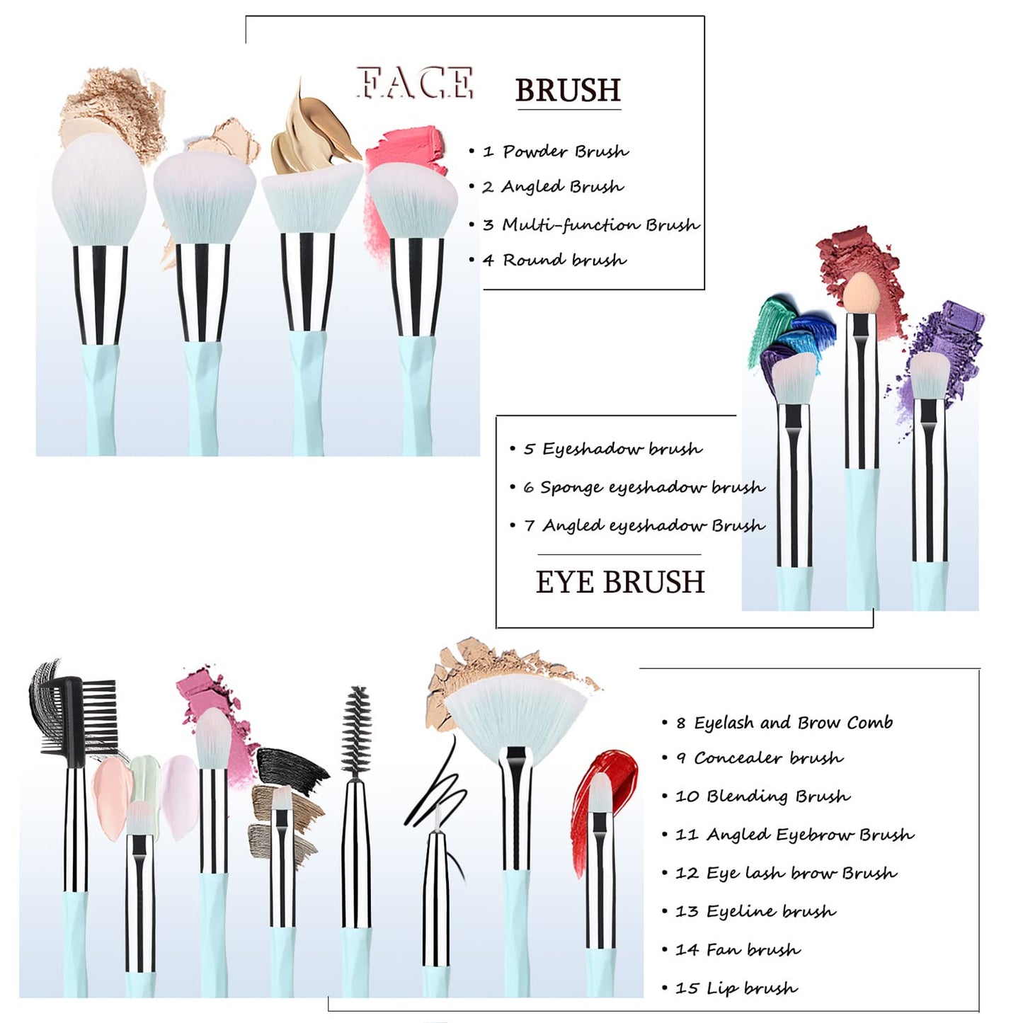 111 30Pcs Black makeup brushes and makeup sponges makeup tool set makeup brushes set natural synthetic eye shadow foundation make-up facial mixed powder blusher concealer eye makeup brush set