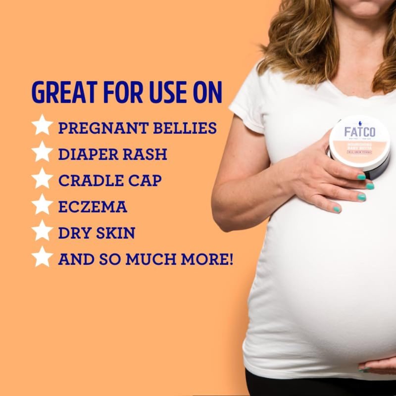 FATCO Baby Butta with Organic Tallow Balm to use as a Safe Pregnancy Moisturizer and Baby Skin Moisturizer - Unscented (4 oz)