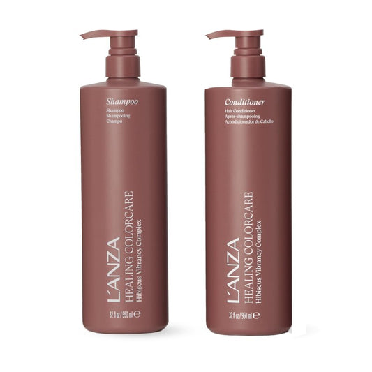 L'ANZA Healing Colorcare Shampoo & Conditioner Set, Color-Safe Sulfate-Free Hair Care Bundle for Dry Damaged Hair, Anti-Fade Formula (33.8 Fl Oz Each)