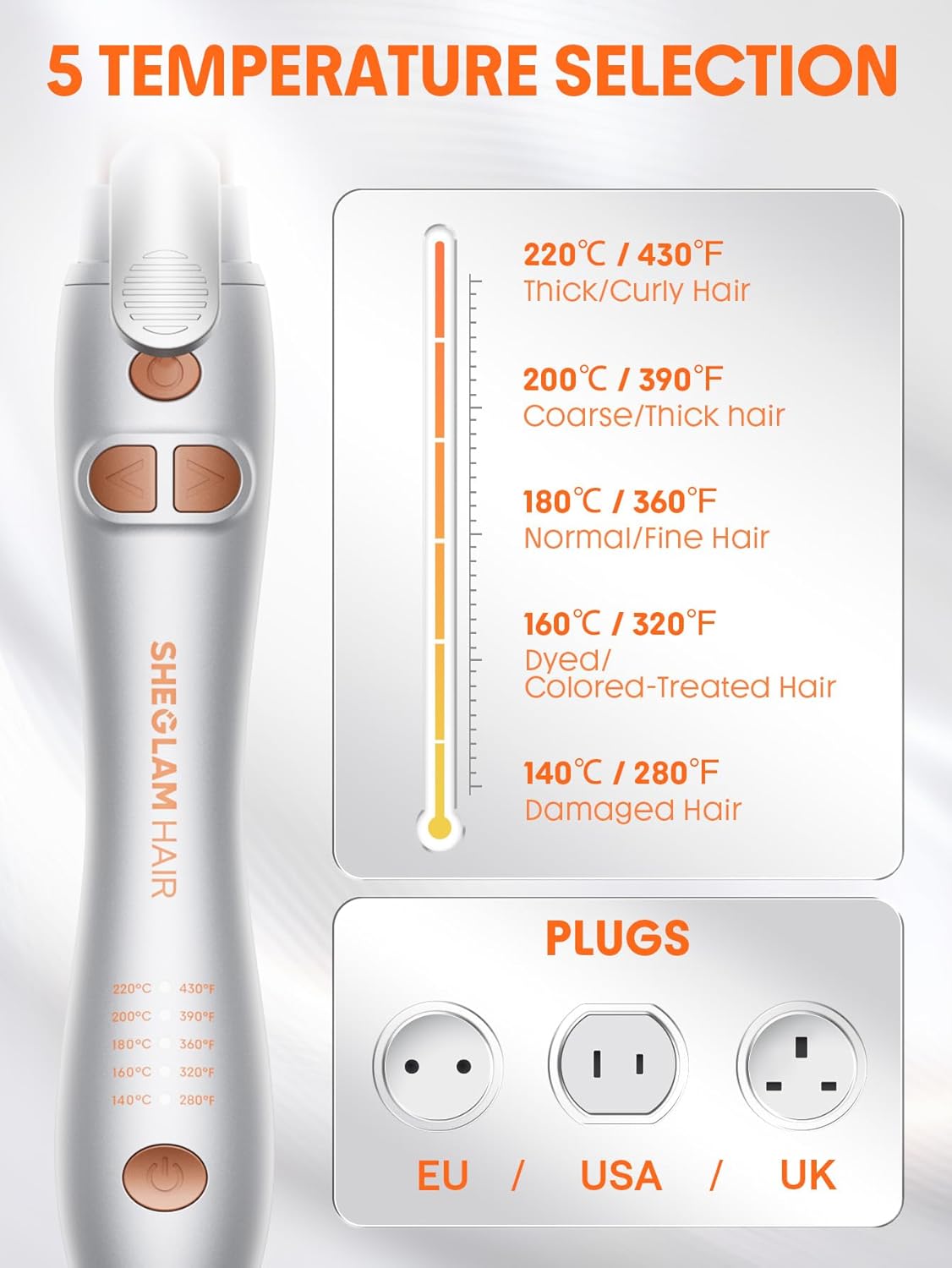 Automatic Curling Wand - 1 Inch Rotating Curling Iron for Long Hair | Self-Spinning Barrel up to 430°F